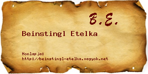 Beinstingl Etelka névjegykártya